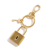 Natural Stone Lock and Key Keychain Bag Charm Howlite