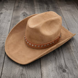 Black Faux Leather Hat Band with Silver-Tone Pyramid Studs