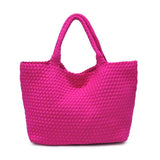 Sky's The Limit Large Woven Neoprene Tote | Fuchsia
