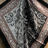 Black Two Toned Paisley Printed Western Southwestern Wild Rag Scarf Accent