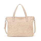 Tan Audrey Crossbody Bag Purse with Navy White Stripe Crossbody Strap