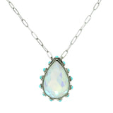 Western Teardrop Turquoise Gemstone Necklace | Opal