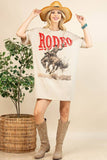 Betty Western Rodeo Graphic T-Shirt Dress | Khaki/Red