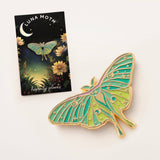Glow-in-the-Dark Luna Moth Hard Enamel Pin