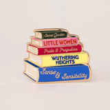 Classic Book Stack Enamel Pin