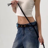 Braided Waist Rope Belt - Black Adjustable Boho Belt