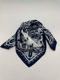 Blotted Navy Paisley Western Southwestern Wild Rag Scarf Accent