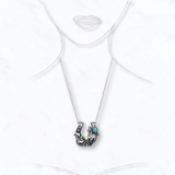Cowboy Boot & Horse Turquoise Pendant Necklace