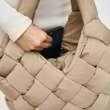 Illumine Woven Nylon Tote – Nude
