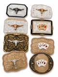 Western Metal Belt Buckle – Vegas Playing Cards