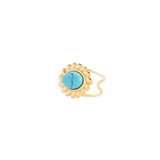 Marissa's Charm Turquoise Sunburst Adjustable Ring in Gold