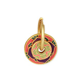 Pink Purple Gold Stacking Hoop Charm Earrings