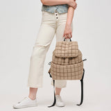 Alex Nylon Quilted Puffer Backpack Natural