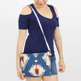 Western Canvas Crossbody Bag | Tassel Zip | Adjustable Strap & Wristlet