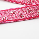 Pink Scattered Flowers Beaded Bag Strap | Gold Hardware
