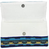 Iris Blue Geometric Crystal Beaded Clutch