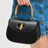 Allison Bamboo Top Handle Crossbody Black