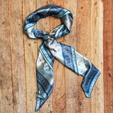 Wild Horses Watercolor Print Wild Rag Scarf | Blue | 36x36