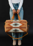 Brown Rust Teal Cream Western Aztec Duffel Weekender Travel Bag