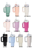 Tumbler Stainless Steel 40oz Solid Pink with Handle