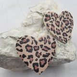 Leopard Heart Dangle Earrings