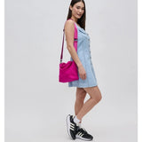 Sky's The Limit Woven Small Neoprene Crossbody Tote | Fuchsia
