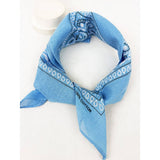 Sky Blue Paisley Pattern Bandana | 100% Cotton | 21x21"