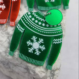 Mirror Acrylic Sweater Christmas Earrings Green