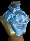 Blue Rare Bird Original Silk Rayon Wild Rag