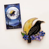 Raven Hard Enamel Lapel Pin – Edgar Allan Poe Gothic Halloween
