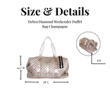 Diamond Quilted Weekender Duffle Bag – Champagne Gold