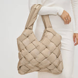 Illumine Woven Nylon Tote – Nude