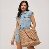 Lanya Quilted Nylon Travel Tote in Natural