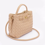 Braided Faux Leather Top Handle Bag – Pink