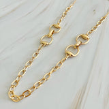 Double Equestrian Horse Bit Chain Necklace Gold