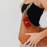 Scottie Puppy Vegan Leather Bag Charm Key Chain Black