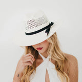 Shell Beach Western Sun Hat | Black Bow