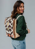 Cotton Woven Tan Brown Western Southwestern Aztec Backpack