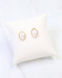 Haddonfield Pearl Oval Earrings – Worn Gold