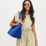 Sky's The Limit Large Woven Neoprene Tote with Pouch Dark Denim