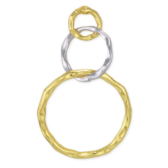 Silver Gold Linked Circles Post Earrings