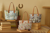 Follow Paradise Tropical Palm Print Tote Bag in Cognac & Canvas