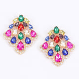 Multicolor Rhinestone Statement Earrings