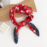 Dandelion Print Ruffle Scarf & Head Wrap – Red