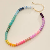 Colorful Beaded Necklace - Multicolor Statement Jewelry with Gold Clasp