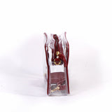 Bridget Clear Purse – Vegan Leather Trim & Straps in Maroon
