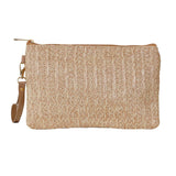 Straw Wristlets Clutch Tan