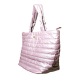 Puffer Quilted Tote Bag – Ice Pink