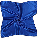 Silky Satin Square Scarf - Blue