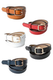 Versatile Skinny Classic Leather Gold Buckle Belt Black